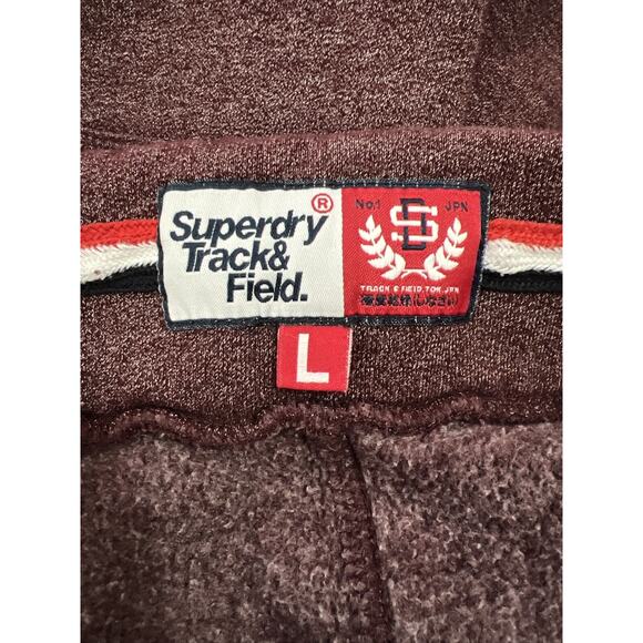 SUPERDRY Women's Sweatpants Track & Field 72 Joggers VTG MAROON Sz L 34x28 - Picture 8 of 9